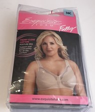 EXQUISITE FORM Fully WOMENS FRONT CLOSE POSTURE BRA Size 36C Cotton NIB