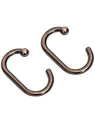 Decorative Aluminum C-Shaped Shower Curtain Hooks, Smooth-Glide, Rust-Resista...