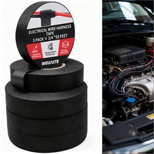 5 Rolls 3/4"x50FT High Temp Wiring Harness Tape - Self-Adhesive Y2