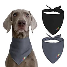 Dog Neck Gaiter for Large Dogs, Bandanas for Dogs Small and C-Black  Grey