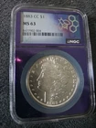 1883-CC Morgan Dollar PCGS MS63 TraderBea  Purple Core
