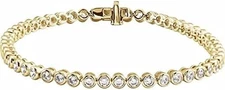 1-2 Carat Diamond Bezel Tennis Bracelet 14k White or Yellow (F-G, SI1-SI2, cttw)