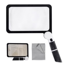 Full Page Magnifier with Light 5X Large Square Reading Magnifier for Seniors