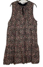 BB Dakota by Steve Madden Sleeveless Tiered Black Floral Dress XL Lined
