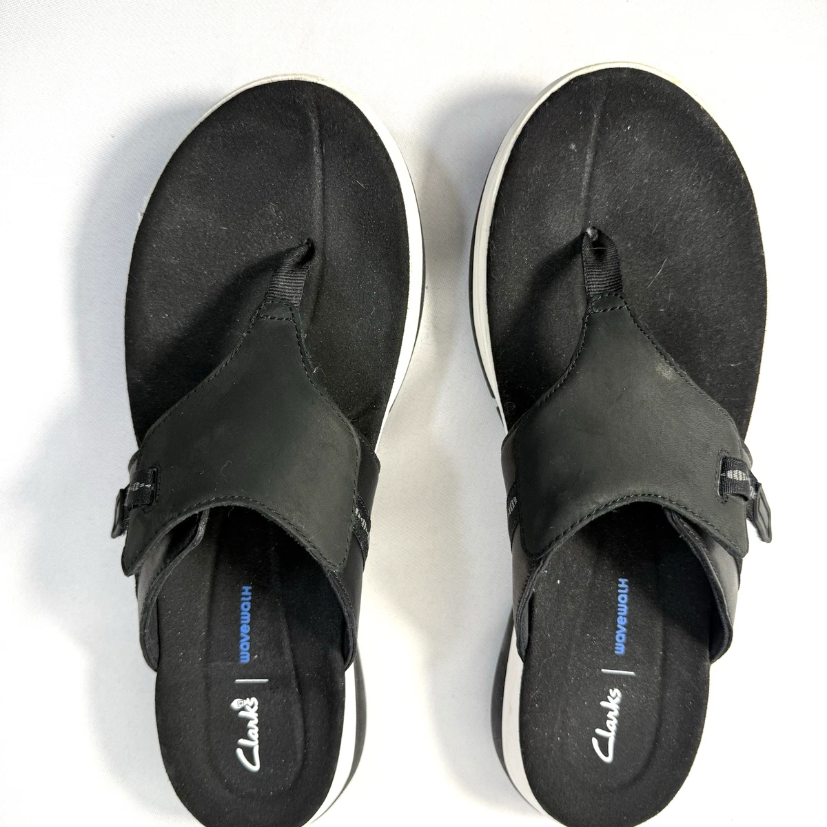 New CLARKS Mens Wave Walk / Wave Leap Black Leather SANDALS / SHOES Sz 11M d7d241dd26155106_W_1.jpg?v=  main image 4