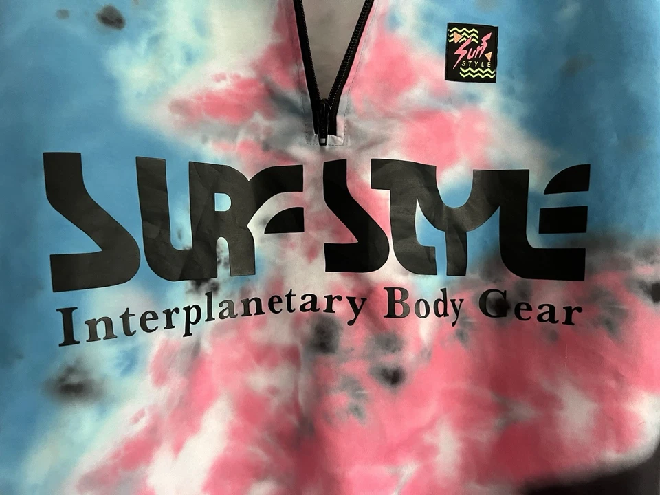 Vintage 90s Surf Style Windbreaker Jacket - pullover, Authentic, Tye Dye pattern - Image 4 of 4