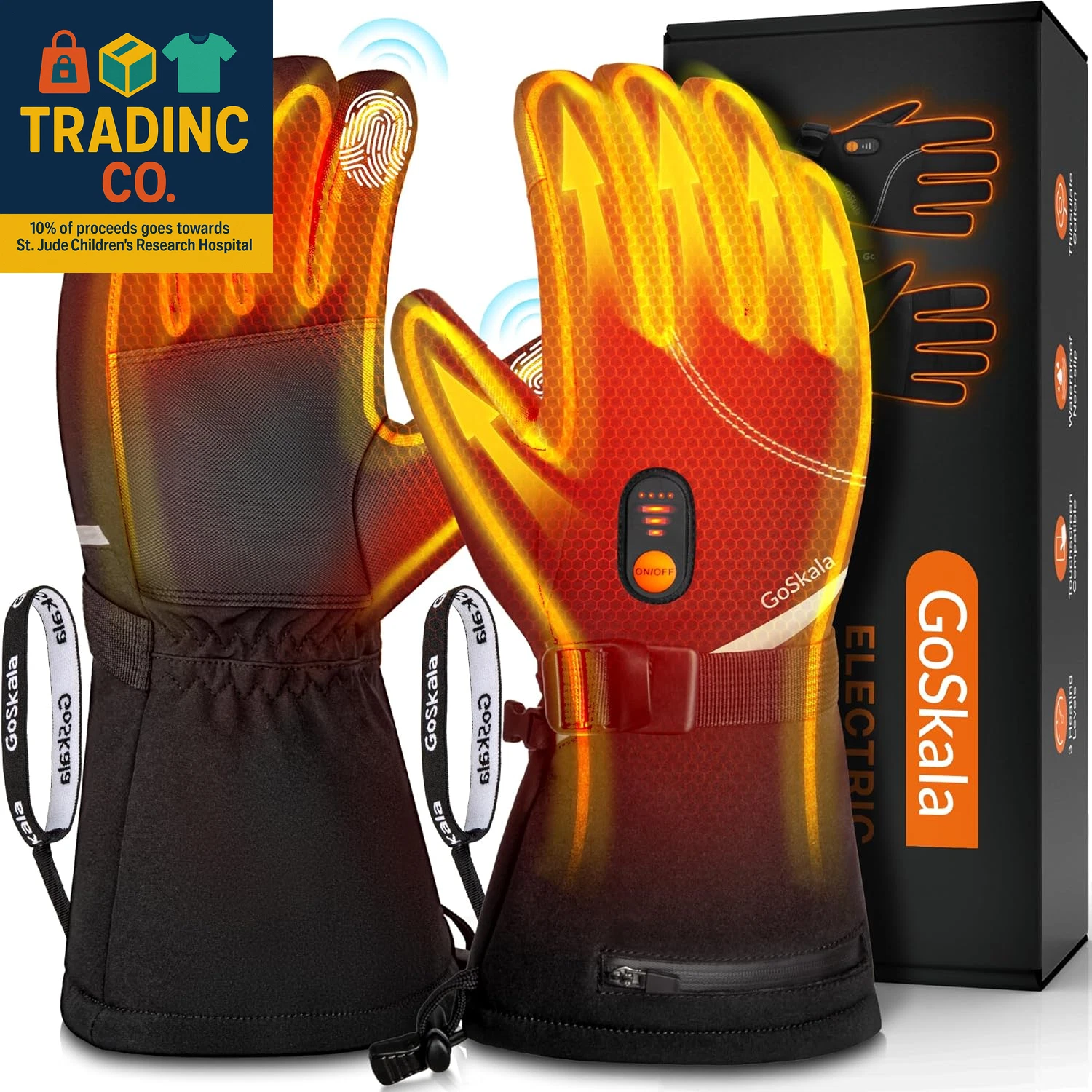 Rechargeable Heated Gloves for Men and Women, Waterproof Touchscreen Winter Gear
