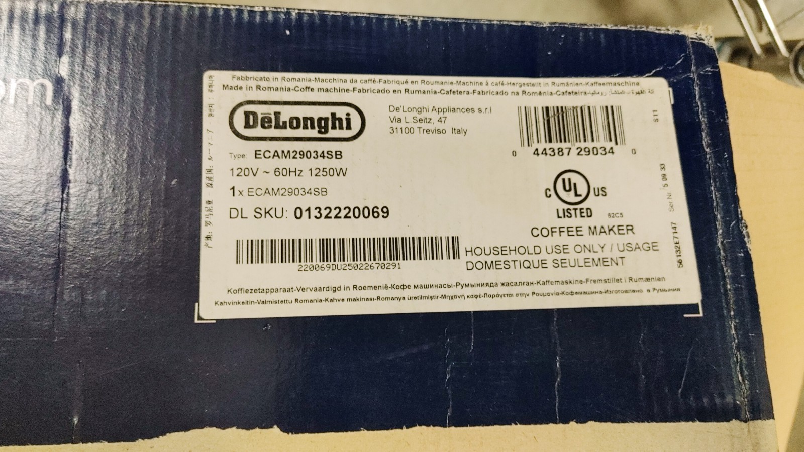 De'Longhi Magnifica Evo Automatic Espresso Machine - Silver (ECAM29043SB)