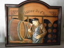 Tableau en bois , relief Country corner ? "Maitre de chai"
