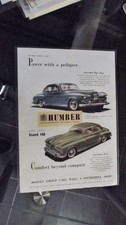 HUMBER SUPER SNIPE, PULLMAN LIMOUSINE, IMPERIAL AND HUMBER HAWK orig advert 1953
