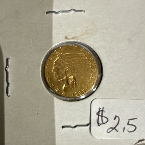1926 US $2.50 Quarter Eagle Gold Coin Indian Head Pre-1933 Uncertified