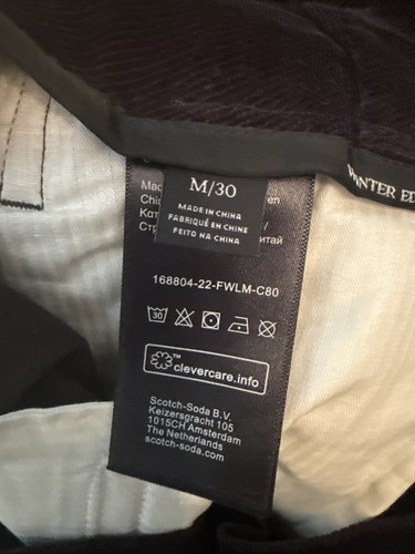 Anthropologie Scotch And Soda Black High rise Corduroy Sz M - Picture 6 of 6