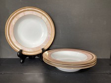 CHRISTIAN DIOR GAUDRON MARBRE ROSE Set of 4 Large Rim Soup Bowls (G5**)
