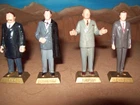 Lot of four original vintage Marx hard plasitc painted United  States Presidents
