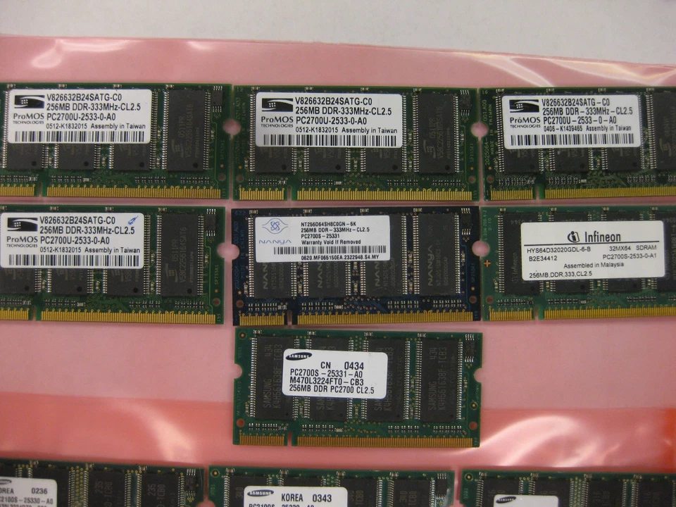 12 Total Untested - 12 x 256MB DDR SODIMM Memory, 3GB Total - Image 2 of 4