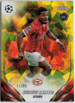 2023-24 Topps Chrome Sapphire Edition UEFA Club #27 Shurandy Sambo Yellow #/75