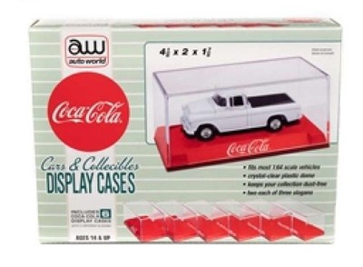 Auto World AWDC022 Acrylic Display Case (6 Pack) *Coca-Cola), red base 1/64