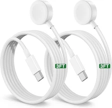 2 Pack Apple Watch Charger Cable, 3FT USB-C Magnetic Fast Charging