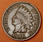 ■ 1906 INDIAN PENNY ONE CENT ☐ CULL, Full Liberty, Diamonds
