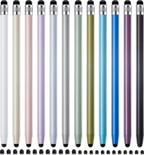 LINFANC 12Pcs Stylus Pen for Touchscreen, 2-in-1 High Precision 12 Pearl