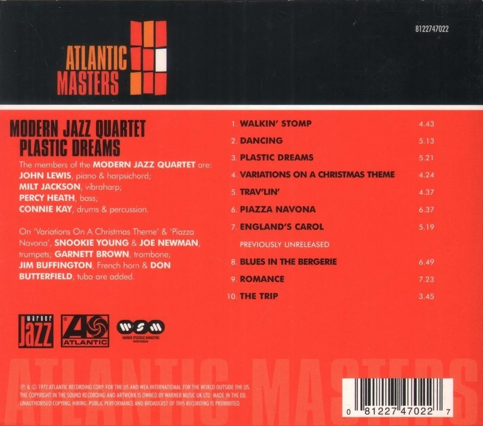 Modern Jazz Quartet Plastic Dreams CD Europa Atlantic 2005 Im Digipak, Enthält - Bild 2 von 2