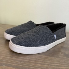 Tom  s Womens 8 Shade Two Tone Felt Faux Fur Alpargata Slip On Shoes