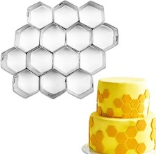 Mini Hexagonal Cookie Cutter Set 14 Cavity Stainless Steel Baking Mold Shapes