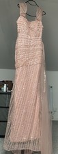 Blush Pink Mermaid Shining Off Shoulder Evening Dress Long Luxury Sequin Formal 