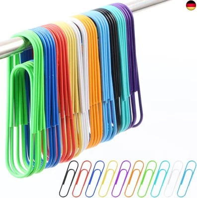 MARKE RUNEAY 50 Stück Büroklammern Groß,RUNEAY Metall 100mm Bunt Büroklammern Groß Brie