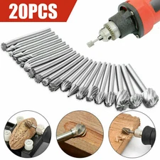 ​20PCS 1/8" Shank Rotary Burr Bits for Engraving Carving Polishing Wood Plastic