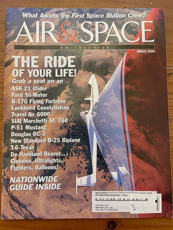 FEB/MARCH 2000 Air & Space Magazine "The Ride of Your Life" Guide--94 pages