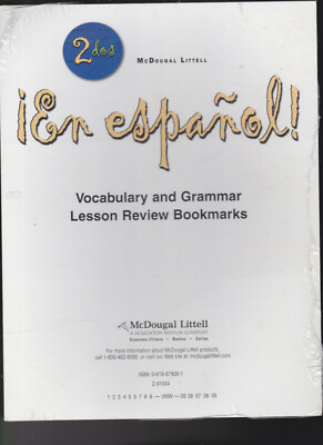 En Espanol! 2dos Vocabulary & Grammar - Lesson Review Bookmarks Paperback NEW