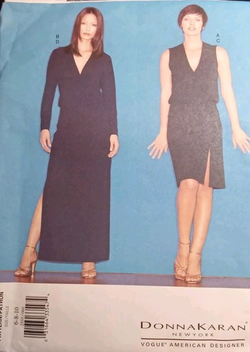 VOGUE Donna Karan NY Designer Pattern 2555 Misses 6-8-10 Faux Wrap Top Skirt UC - Picture 2 of 8