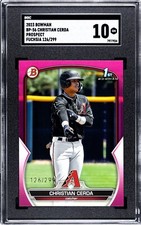 2023 Bowman 1st Fuchsia CHRISTIAN CERDA SP RC! #d/299 DBACKS! SGC 10 GEM MINT!
