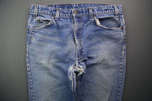Vintage 1980's Mens Levi's 505 Jeans Regular USA Distressed Sz 36x36 (Msr 34x33) - Picture 2 of 11