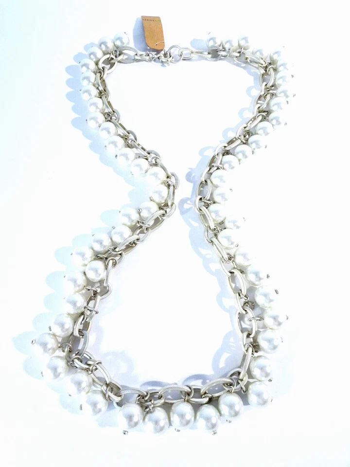 NUEVO CON ETIQUETAS Collar Lee Angel Neiman Marcus Para Mujer Desiree ORO PERLA DE VIDRIO NUEVO CON ETIQUETAS 495