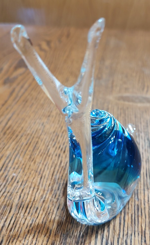 5" BLUE GLASS SNAIL PAPERWEIGHT - Picture 5 of 9