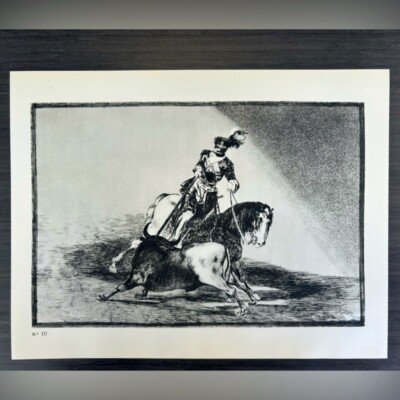 CHARLES THE FIFTH Original Antique Vintage Fine Art GOYA Print of Etching 1960 s