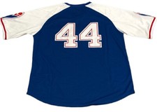 Hank Aaron #44  Braves Jersey Men’s XL  Blue 1973 Road Retro Throwback Atlanta
