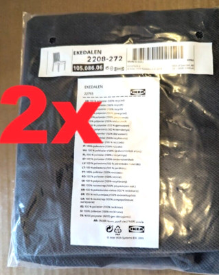 2x Ikea EKEDALEN Chair Cover Slipcover HAKEBO DARK GRAY 105.086.06 NEW Sealed!