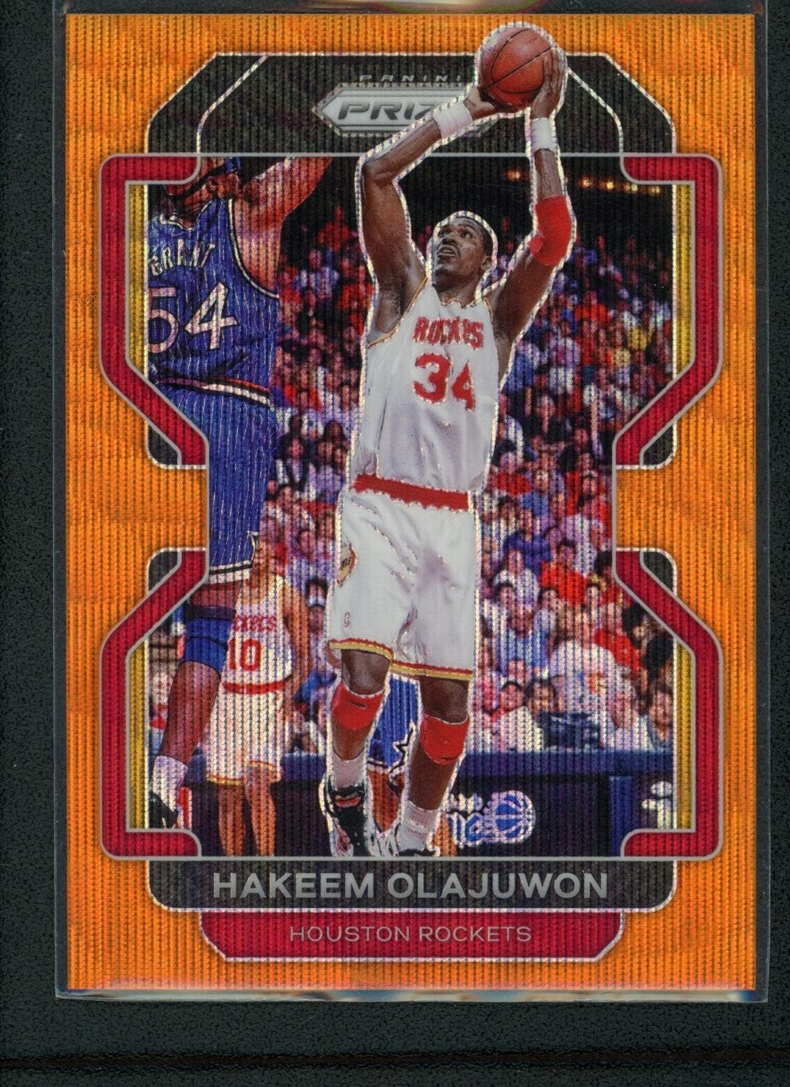2021-22 HAKEEM OLAJUWON 10/60 PANINI PRIZM ORANGE WAVE