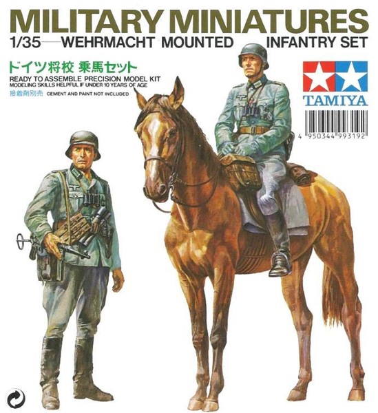 Deutsche Wehrmacht Berittene Infanterie Set (Mit Pferd) #35053 1/35 Tamiya-image