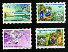 Papua Nowa Gwinea #437-40 Skauci/Samoloty morskie - MNH (24)