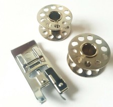 Overlock Nähfuß Overlockfuß + 2 Spulen gratis für Singer, Brother, Pfaff, Medion