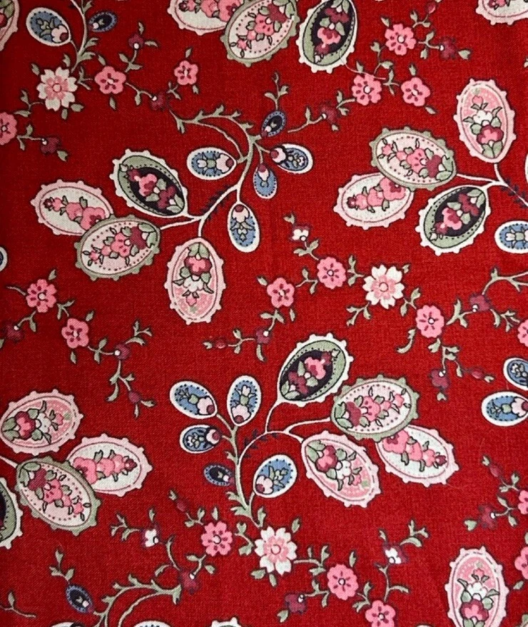 RJR Fabrics Fabric Remnant 43.5in X 14in Red Floral - Image 2 of 2