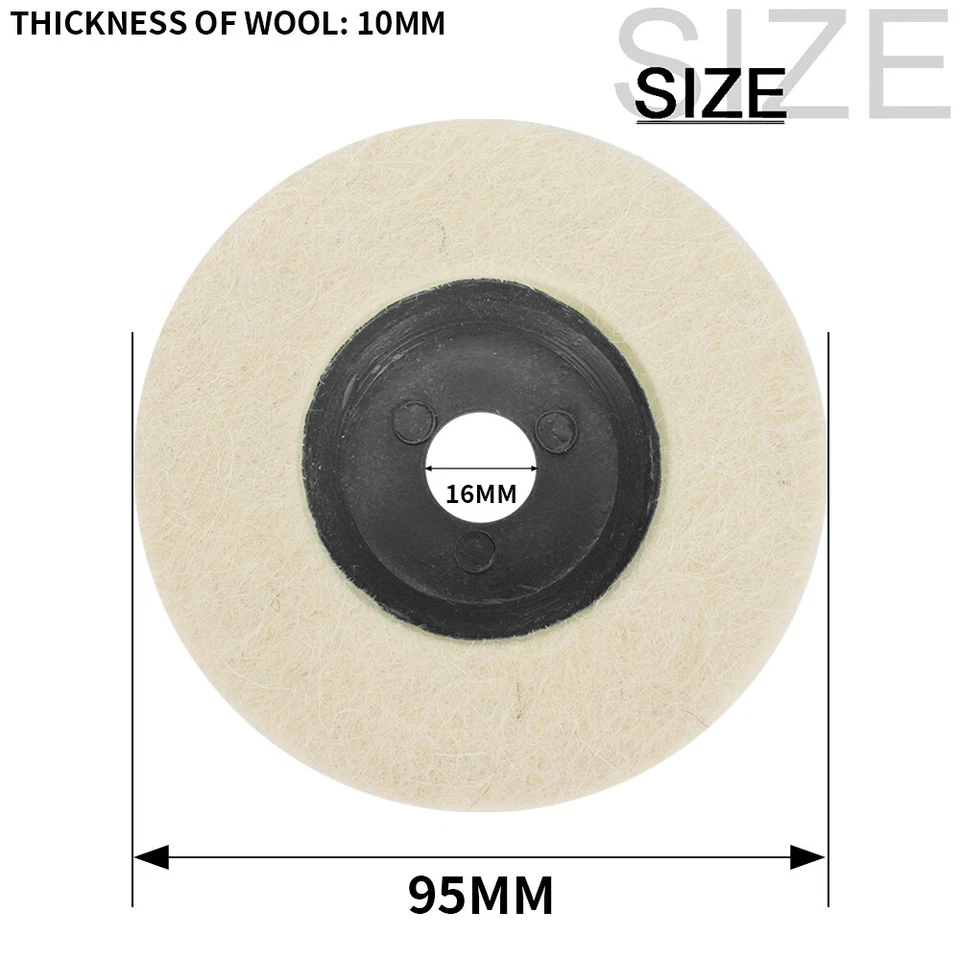 5Pcs 4 Inch Wool Polishing Discs Finishing Wheel Buffing Pads For Angle Grinder - Image 2 of 4
