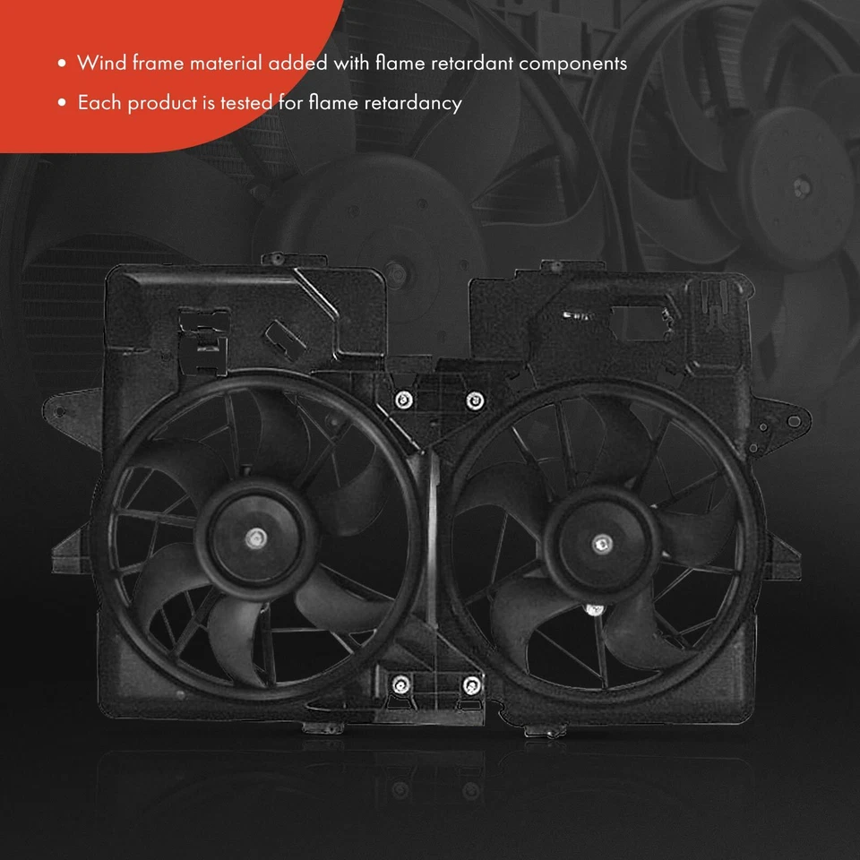 Ventilador de refrigeração radiador duplo com conjunto de cobertura para Mazda Tribute 2001-2004 L4 2.0L - Imagem 3 de 4