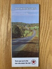 Texaco Map Arkansas Little Rock Fayetteville Fort Smith 1966 Gas Oil Advertising