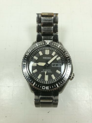 Seiko Men's SKZ329 Stargate Diver Stainless Steel Black Dial Watch 7s36-04P0 - Afbeelding 1 van 11