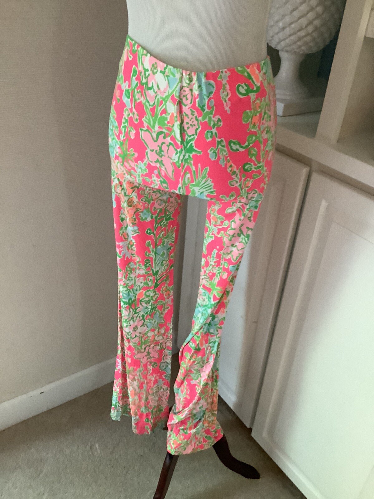 Lilly Pulitzer May Palazzo Pants, Size XS, Pink Floral, Cotton Blend eBay
